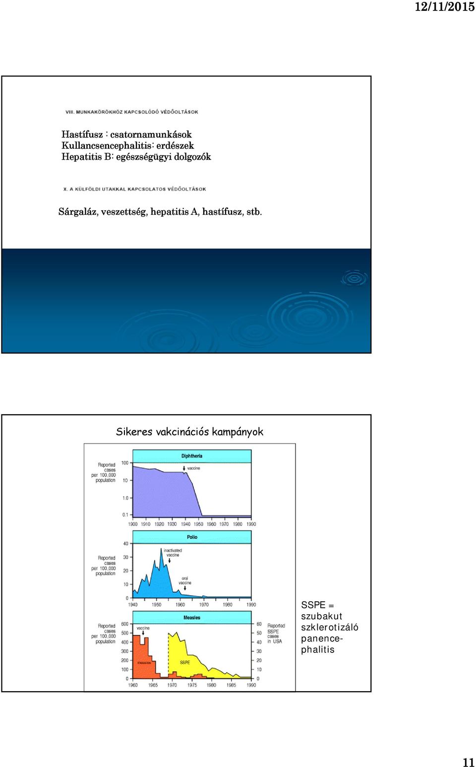 veszettség, hepatitis A, hastífusz, stb.