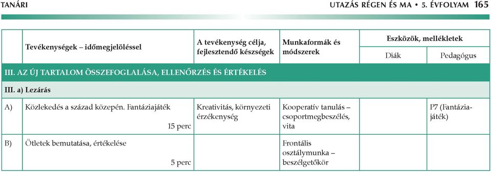 Eszközök, mellékletek Diák Pedagógus III. Az új tartalom összefoglalása, ellenőrzés és értékelés III.