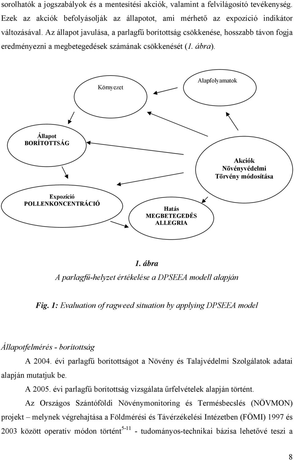 Környezet Alapfolyamatok Állapot BORÍTOTTSÁG Akciók Növényvédelmi Törvény módosítása Expozíció POLLENKONCENTRÁCIÓ Hatás MEGBETEGEDÉS ALLEGRIA 1.