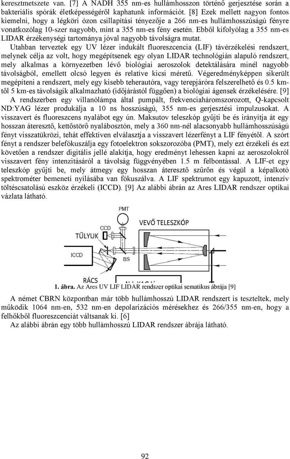 Ebből kifolyólag a 355 nm-es LIDAR érzékenységi tartománya jóval nagyobb távolságra mutat.