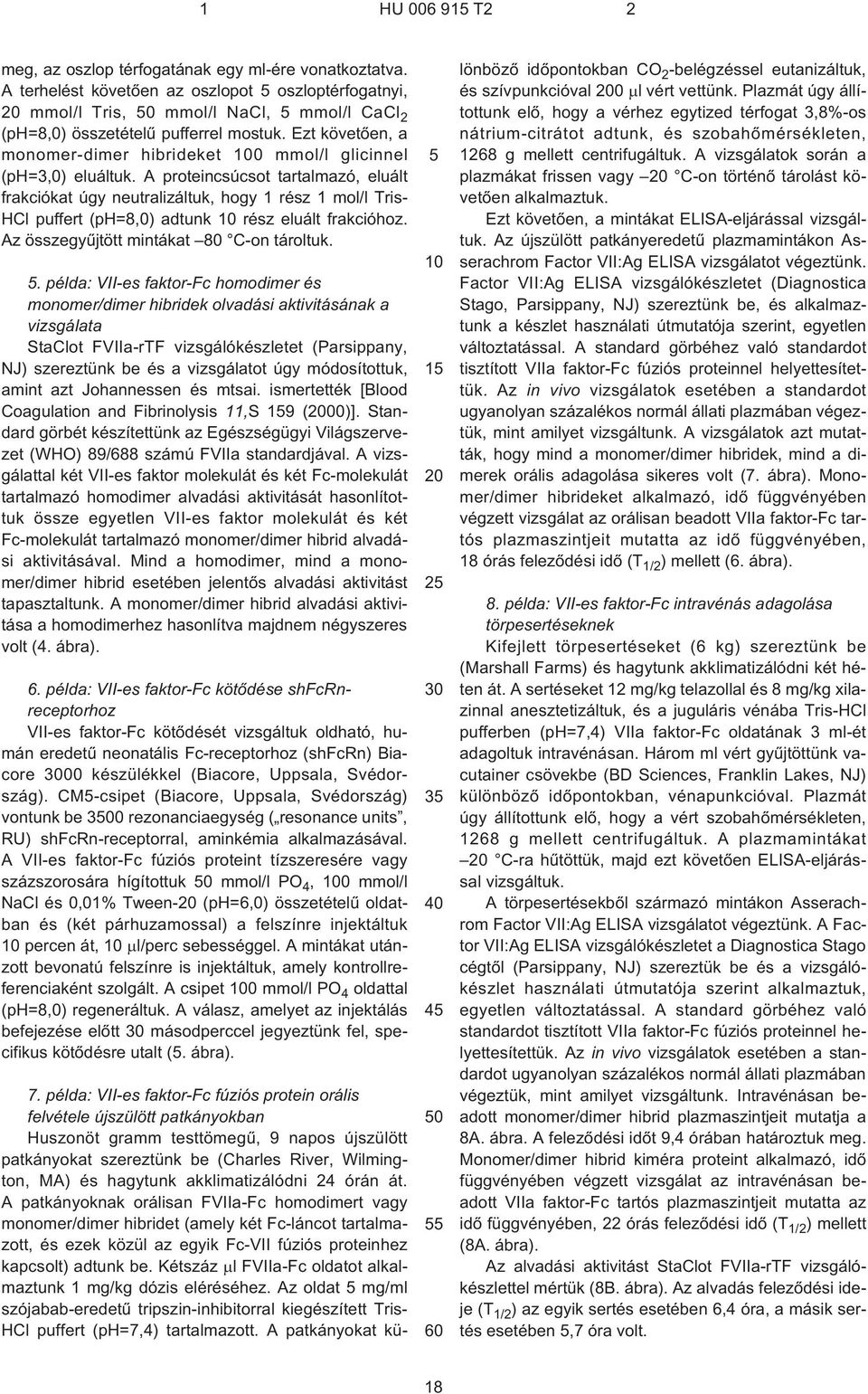 Ezt követõen, a monomer-dimer hibrideket 0 mmol/l glicinnel (ph=3,0) eluáltuk.