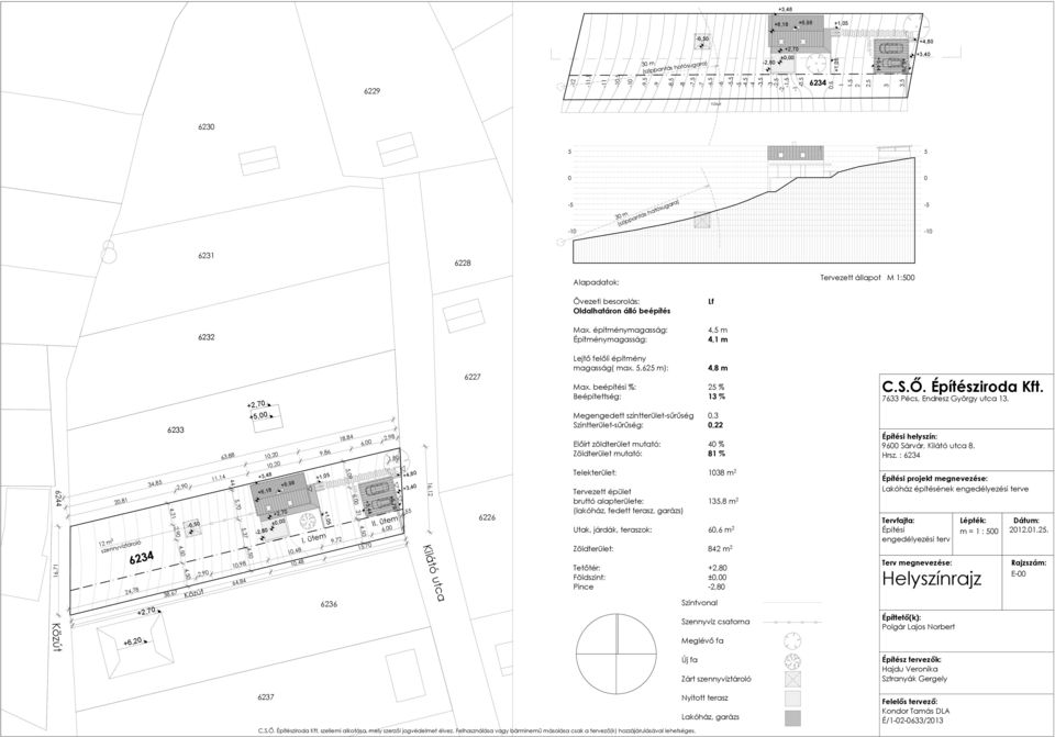 építménymgsság: Építménymgsság: Lf 4,5 m 4,1 m 6244 44 5,0 5,3 4,50 34,85 10,20 20,81 2,90 11,14 9,86 6,00 2,98 +6,18 63,88 18,84 10,20 12 m 3-6,50 szennyvíztároló 6234 I. ütem II.