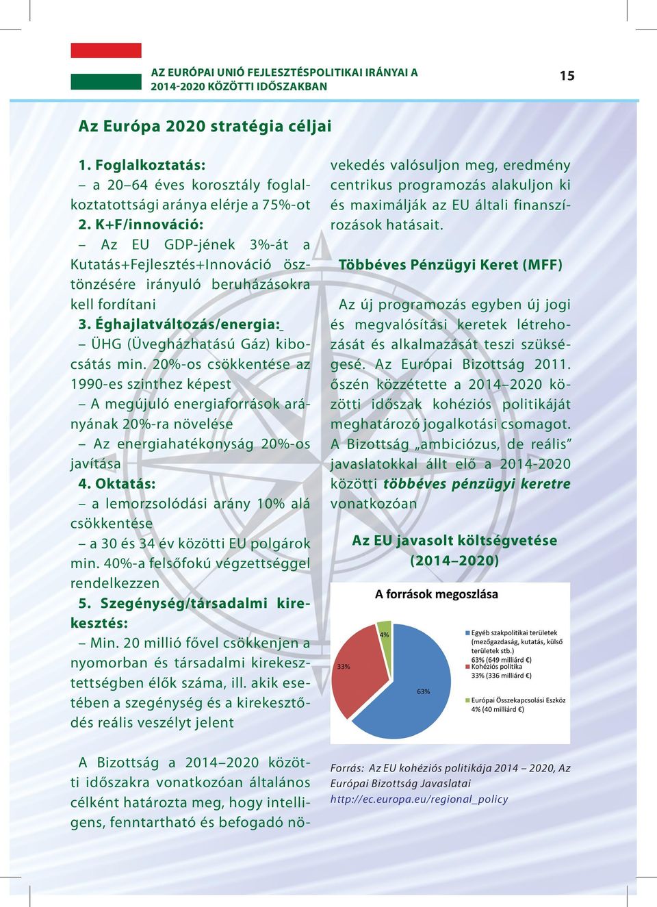 20%-os csökkentése az 1990-es szinthez képest A megújuló energiaforrások arányának 20%-ra növelése Az energiahatékonyság 20%-os javítása 4.