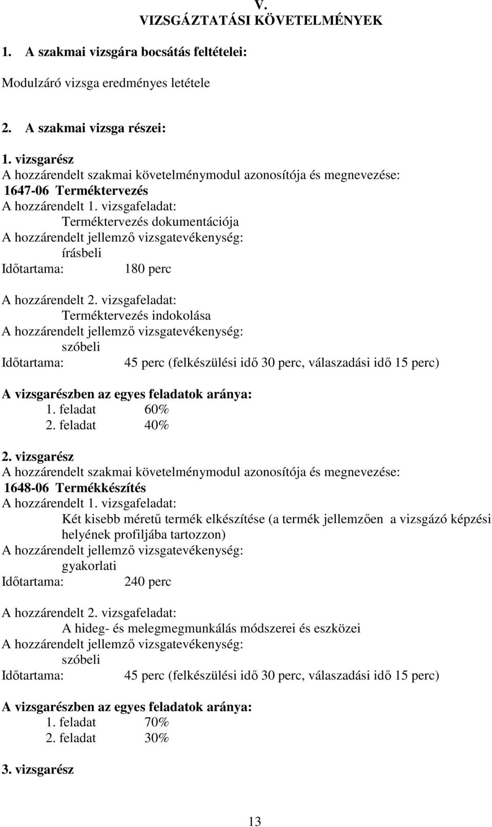 vizsgafeladat: Terméktervezés dokumentációja hozzárendelt jellemző vizsgatevékenység: írásbeli Időtartama: 180 perc hozzárendelt 2.