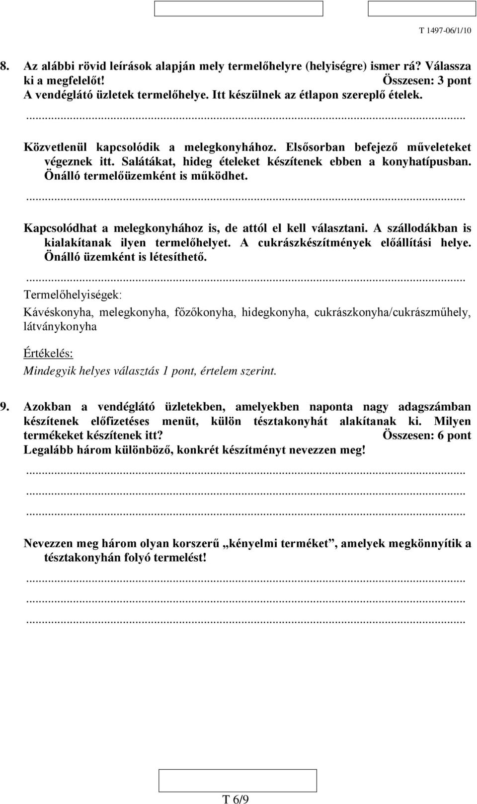 Kapcsolódhat a melegkonyhához is, de attól el kell választani. A szállodákban is kialakítanak ilyen termelőhelyet. A cukrászkészítmények előállítási helye. Önálló üzemként is létesíthető.