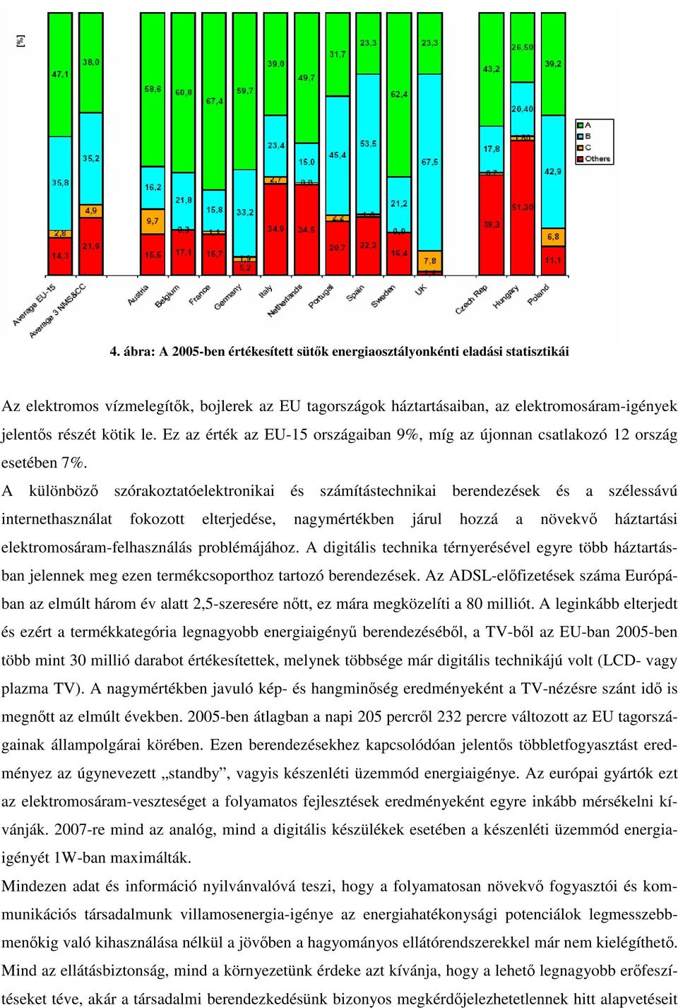 A különböz szórakoztatóelektronikai és számítástechnikai berendezések és a szélessávú internethasználat fokozott elterjedése, nagymértékben járul hozzá a növekv háztartási elektromosáram-felhasználás