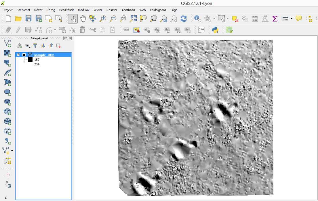 Nagy előnye a QGIS-be integrálásnak, hogy az így elkészített modellünket a program könnyedén beolvassa a térinformatikai