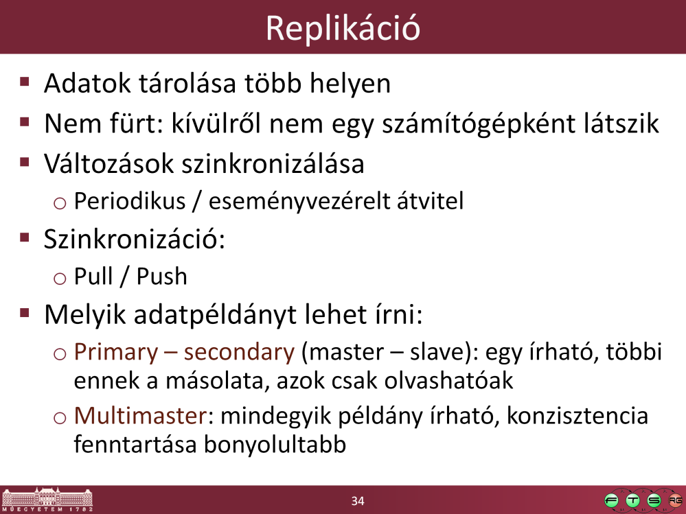 A csoportosítás természetesen megint nem fekete-fehér, a fürtök is használhatnak belül különböző replikációs technikákat.