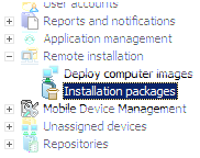 Kattintson az Installation packages / Telepítő csomagok elemre.