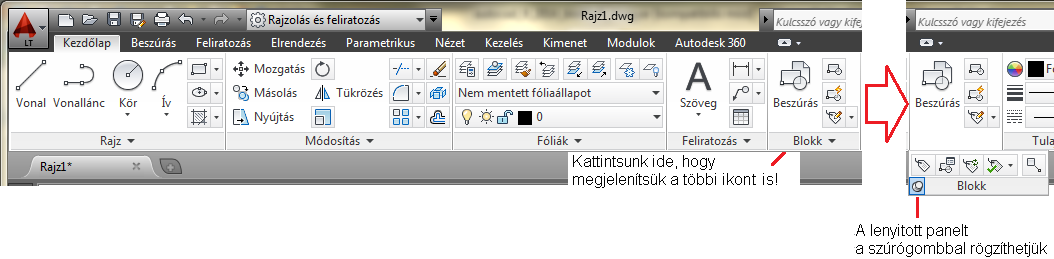 22 BLOKK LÉTREHOZÁSA lettáin. Az ilyen blokkok legalább egy tulajdonsága készletből választható a beillesztés során (lásd az 1. ábrát).