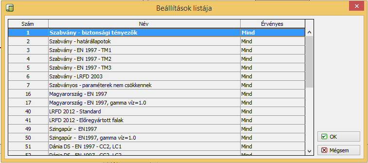 Bemenő adatok - beállítások 22