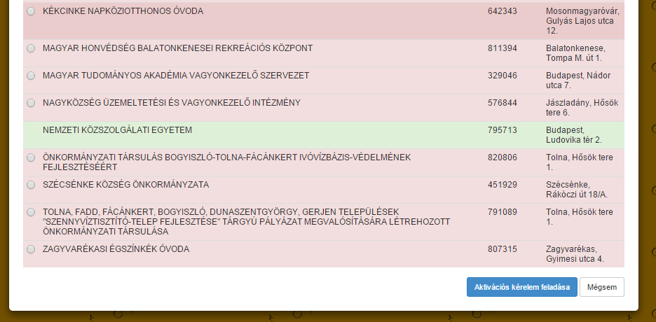 3. Válassza ki, hogy milyen intézményt kíván regisztrálni! (Közigazgatási szerv/képző intézmény) 4.