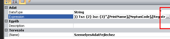 A fejlécen a személyes adatok módosíthatóak a következő módon: nél válasszuk ki a opciót.