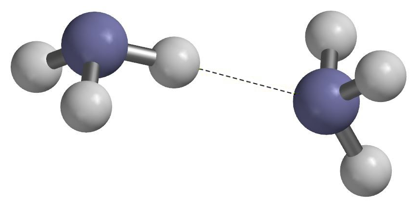 *M16143112M07* 7/24 2. S krogličnim modelom je prikazano povezovanje dveh molekul amonijaka. A golyómodell a két ammóniamolekula közötti kötést ábrázolja. A B 2.1. Natančno opredelite vrsti vezi, ki sta označeni s črkama A in B.