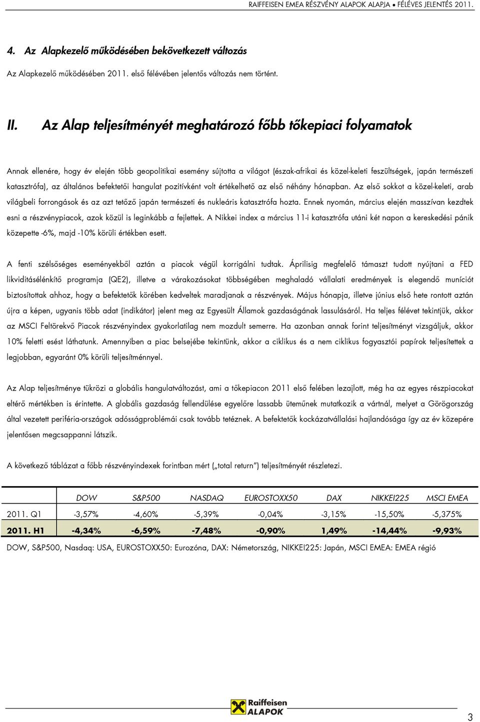 katasztrófa), az általános befektetői hangulat pozitívként volt értékelhető az első néhány hónapban.