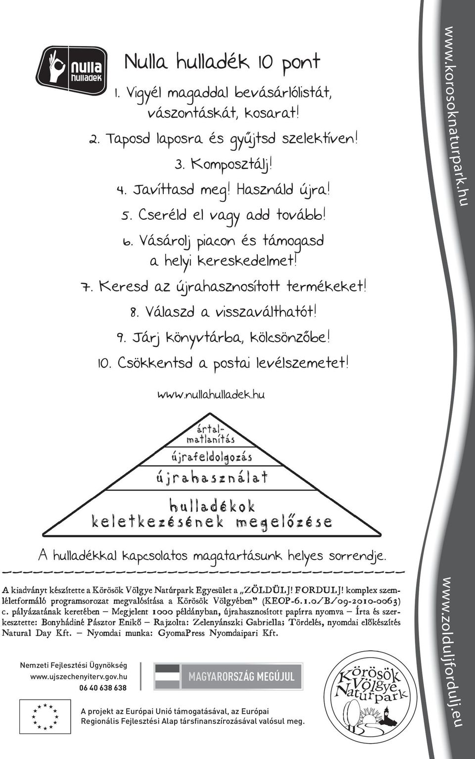 nullahulladek.hu ártalmatlanítás újrafeldolgozás újrahasználat hulladékok keletkezésének megelőzése A hulladékkal kapcsolatos magatartásunk helyes sorrendje.