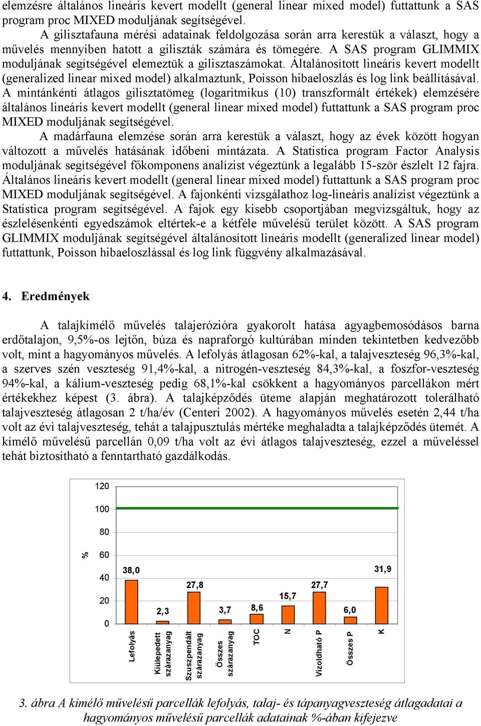 A SAS program GLIMMIX moduljának segítségével elemeztük a gilisztaszámokat.