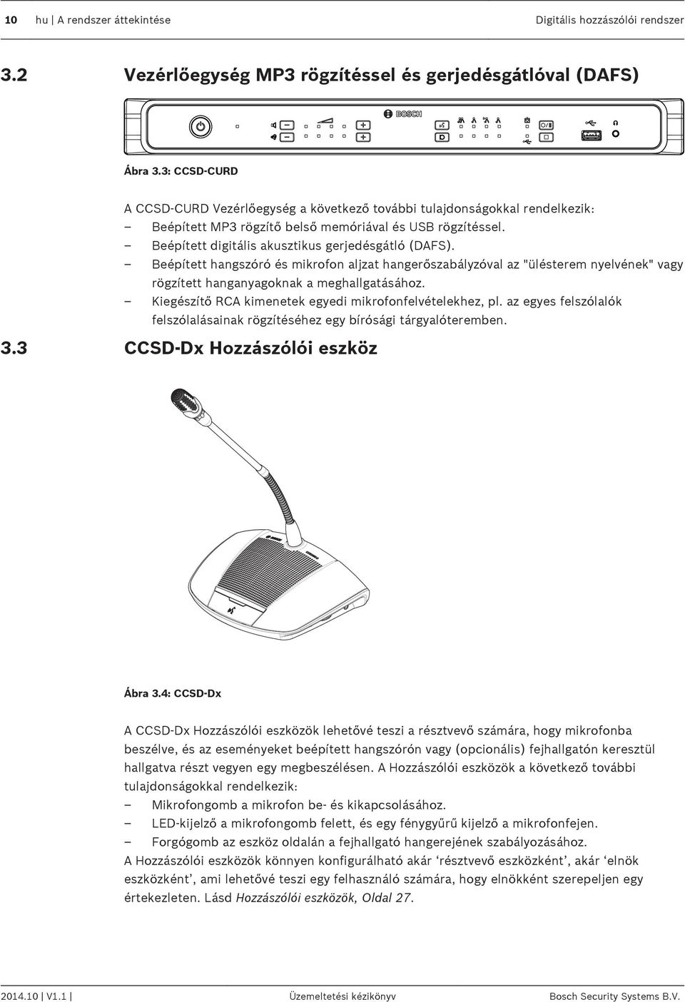 Beépített hangszóró és mikrofon aljzat hangerőszabályzóval az "ülésterem nyelvének" vagy rögzített hanganyagoknak a meghallgatásához. Kiegészítő RCA kimenetek egyedi mikrofonfelvételekhez, pl.