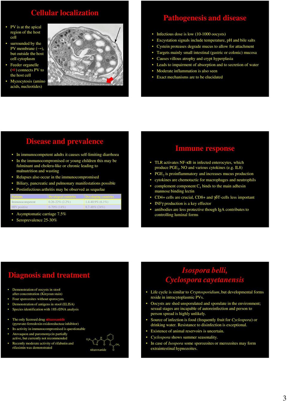 allow for attachment Targets mainly small intestinal (gastric or colonic) mucosa Causes villous atrophy and crypt hyperplasia Leads to impairment of absorption and to secretion of water Moderate