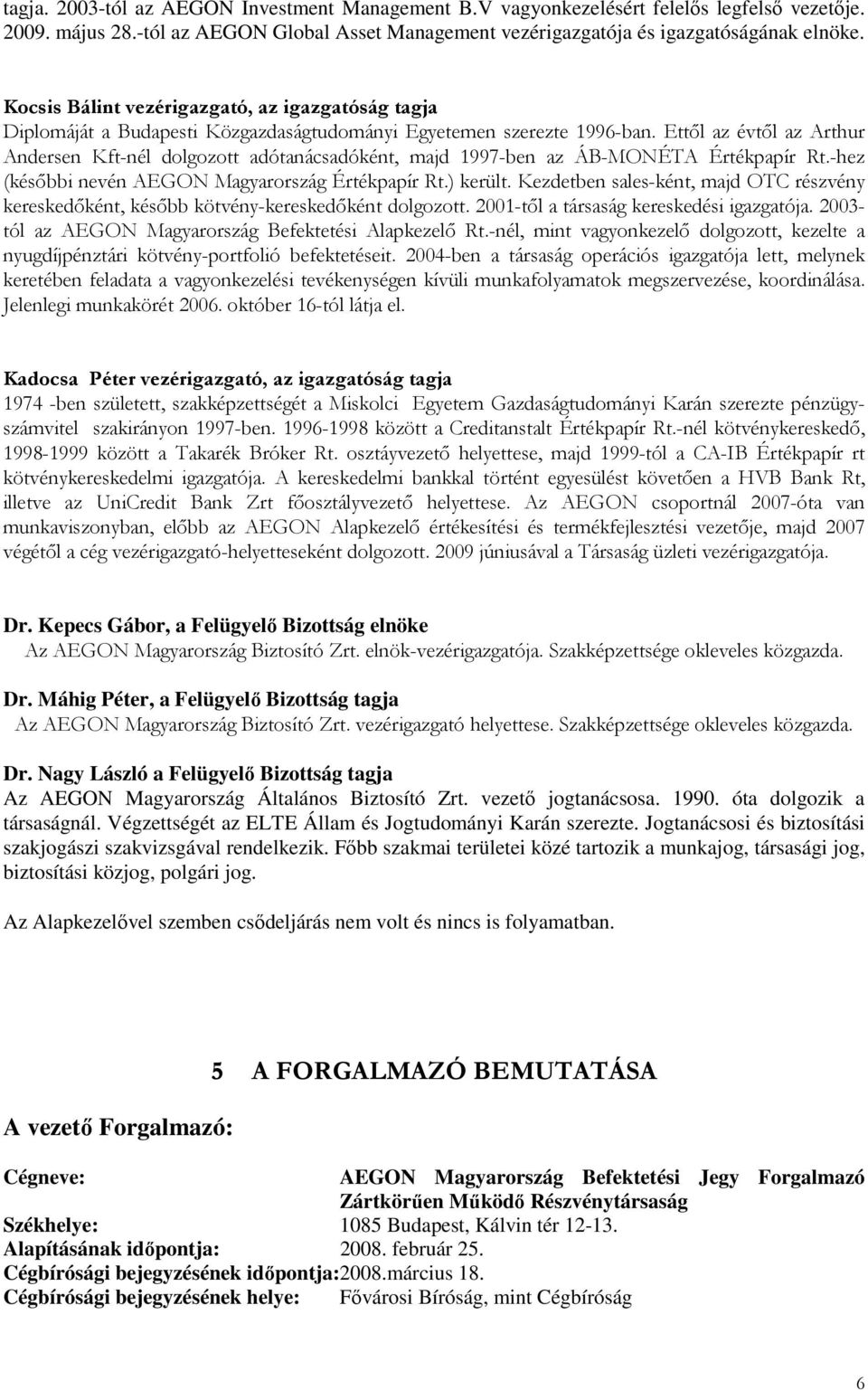 Ettıl az évtıl az Arthur Andersen Kft-nél dolgozott adótanácsadóként, majd 1997-ben az ÁB-MONÉTA Értékpapír Rt.-hez (késıbbi nevén AEGON Magyarország Értékpapír Rt.) került.