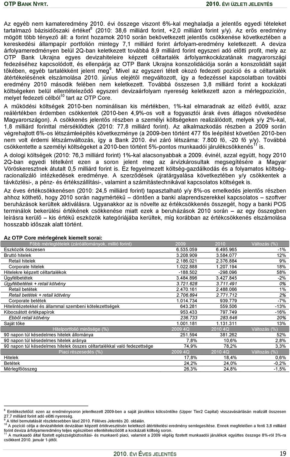 Az erős eredmény mögött több tényező áll: a forint hozamok 2010 során bekövetkezett jelentős csökkenése következtében a kereskedési állampapír portfolión mintegy 7,1 milliárd forint árfolyam-eredmény