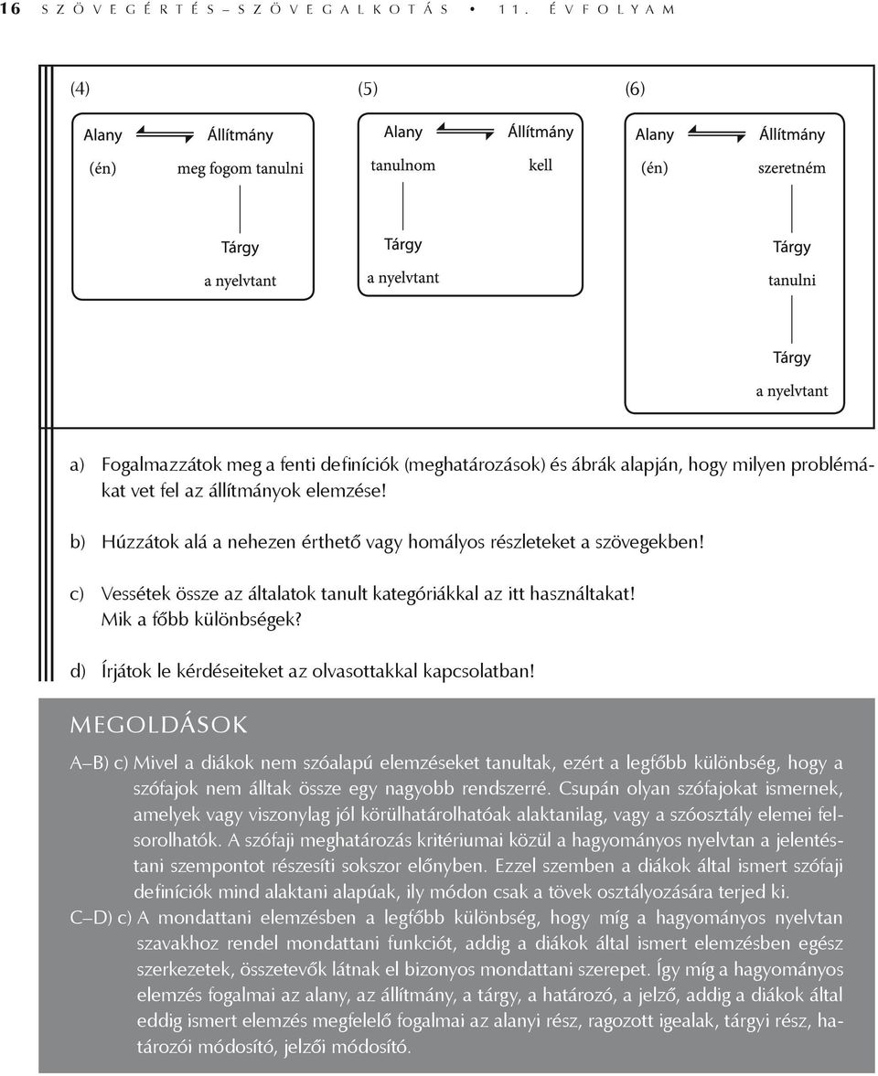 b) Húzzátok alá a nehezen érthető vagy homályos részleteket a szövegekben! c) Vessétek össze az általatok tanult kategóriákkal az itt használtakat! Mik a főbb különbségek?