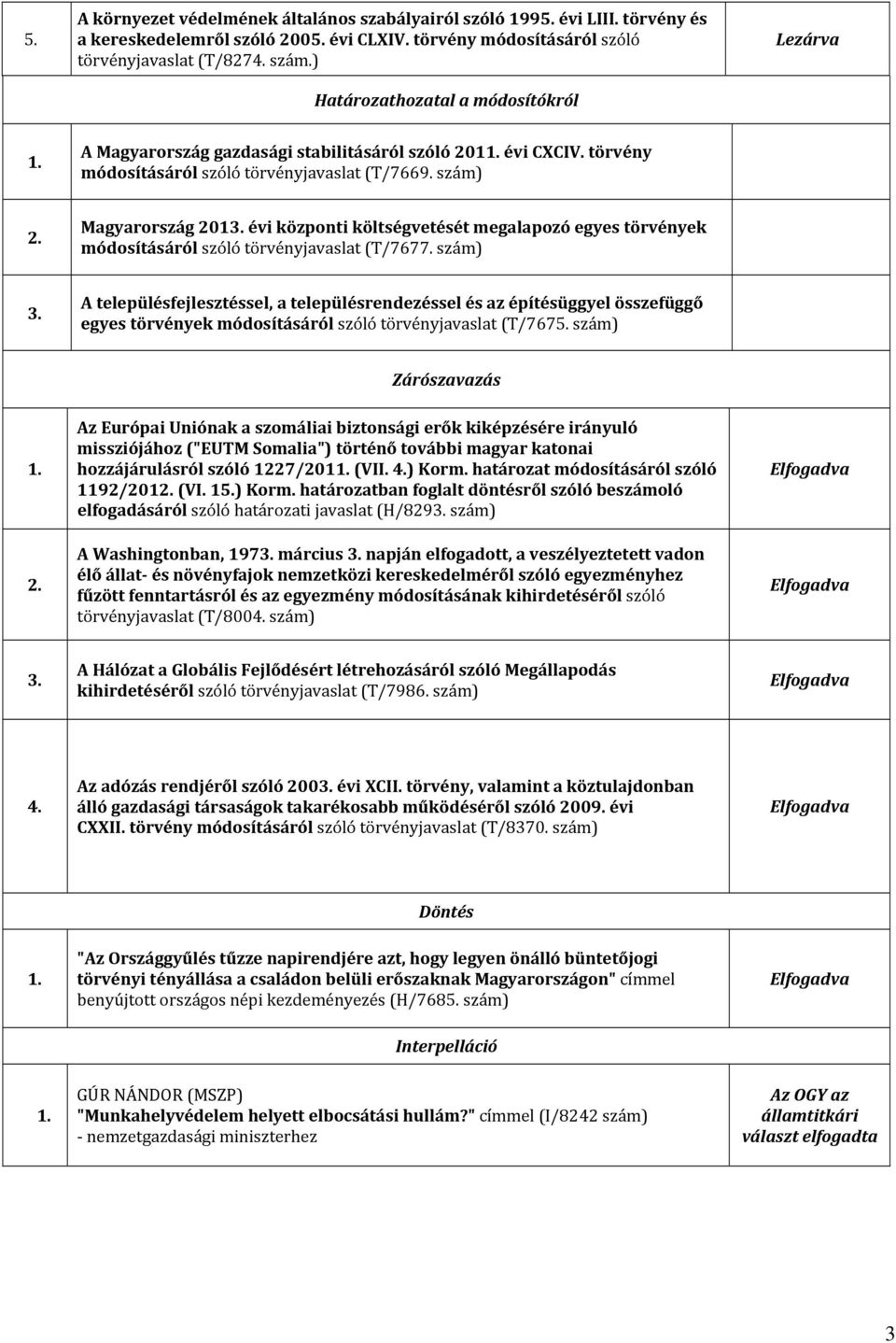 szám) Magyarország 201 évi központi költségvetését megalapozó egyes törvények módosításáról szóló törvényjavaslat (T/7677.