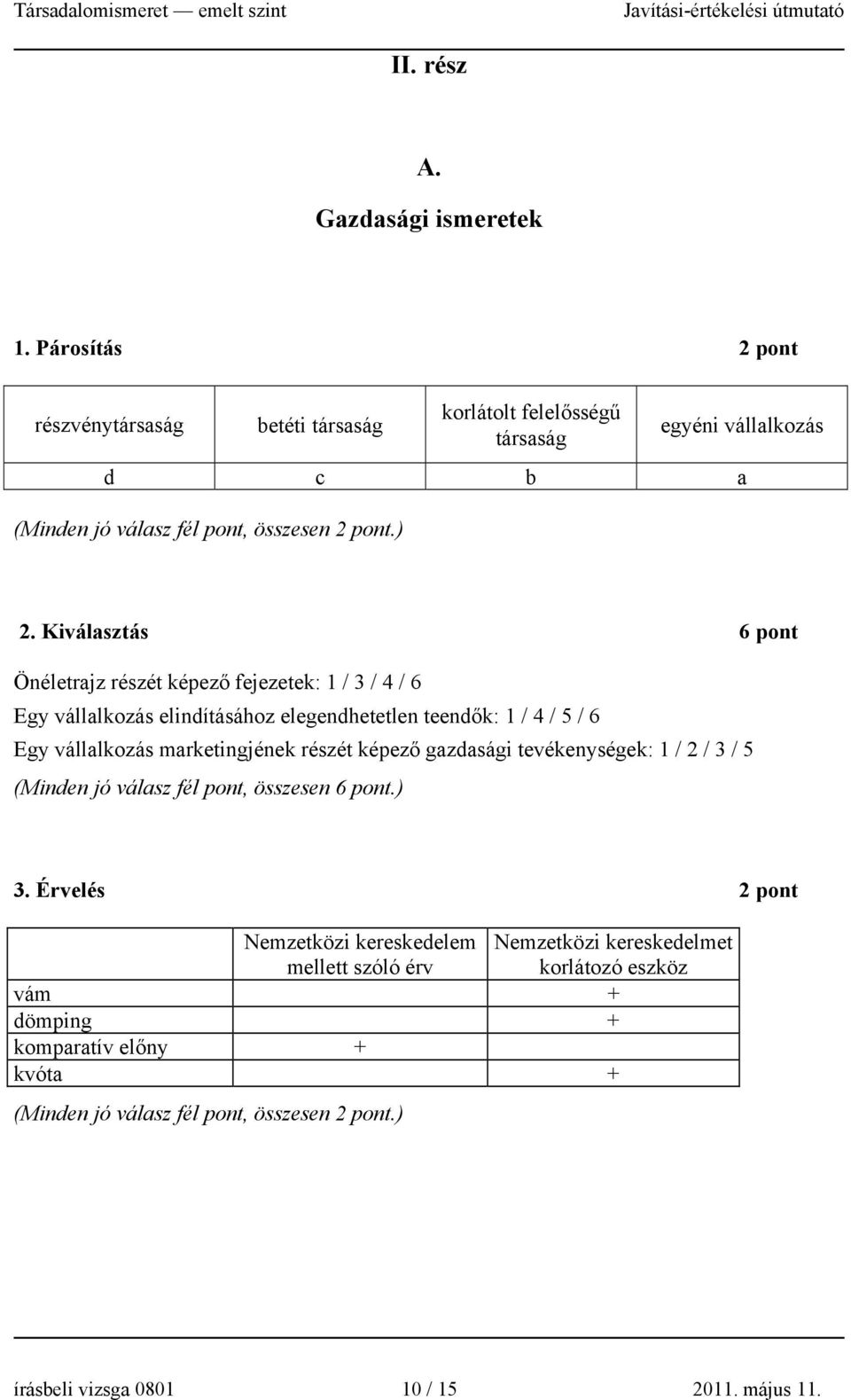 Kiválasztás 6 Önéletrajz részét képező fejezetek: / 3 / / 6 Egy vállalkozás elindításához elegendhetetlen teendők: / / 5 / 6 Egy vállalkozás