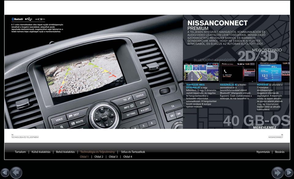 NISSANCONNECT PREMIUM A TELJESEN INTEGRÁLT NAVIGÁCIÓS, KOMMUNIKÁCIÓS ÉS AUDIO/VIDEO LEJÁTSZÁSI LEHETŐSÉGEKKEL RENDELKEZŐ SZÓRAKOZTATÓ RENDSZER BÁRHOL ÉS BÁRMIKOR GONDOSKODIK ARRÓL, HOGY NE ESSEN KI A