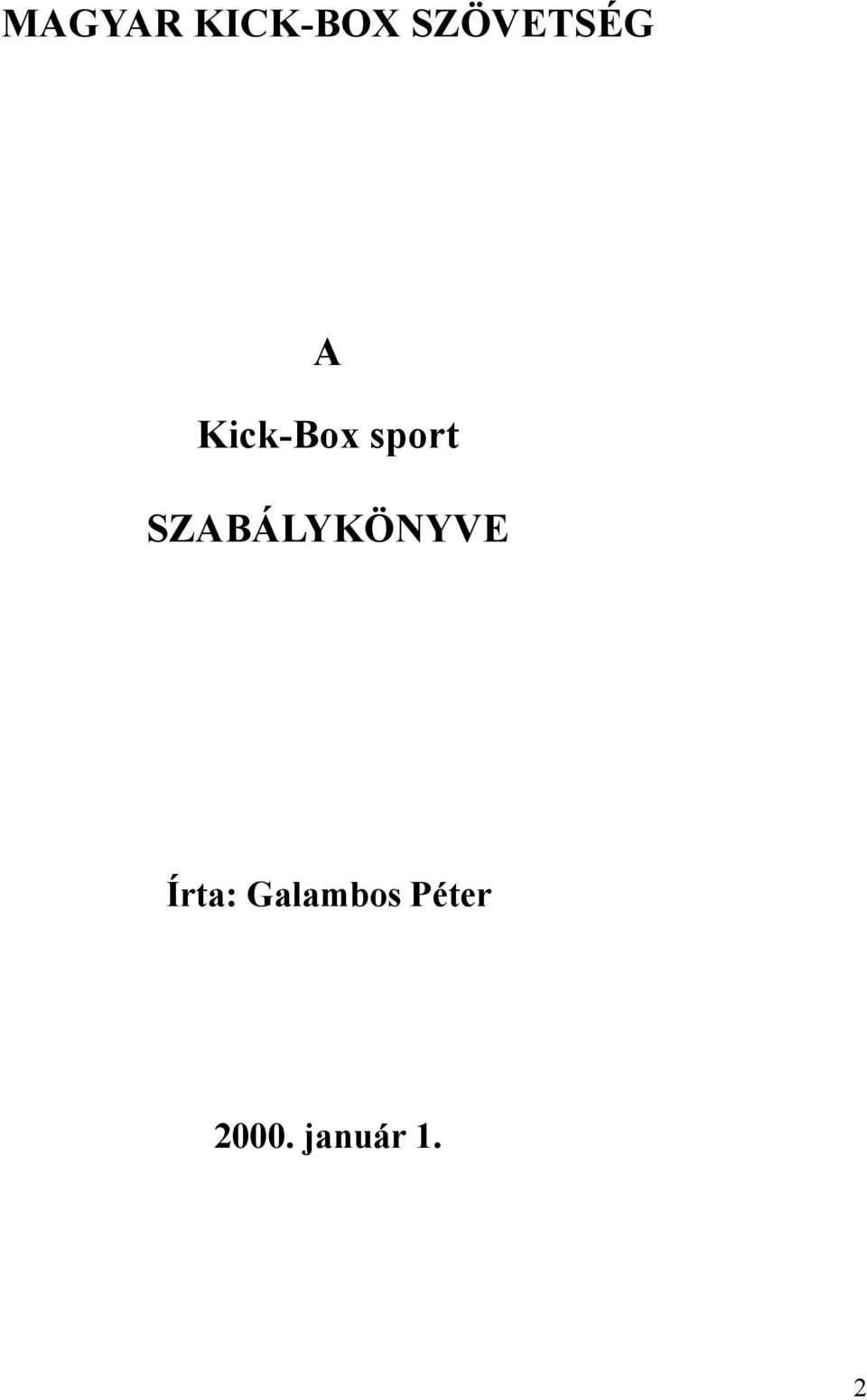 sport SZABÁLYKÖNYVE