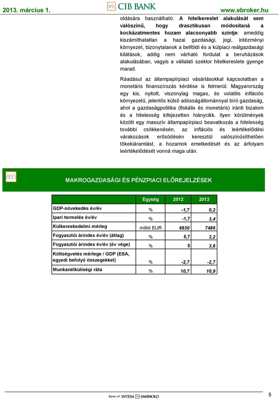 bizonytalanok a belföldi és a külpiaci reálgazdasági kilátások, addig nem várható fordulat a beruházások alakulásában, vagyis a vállalati szektor hitelkereslete gyenge marad.