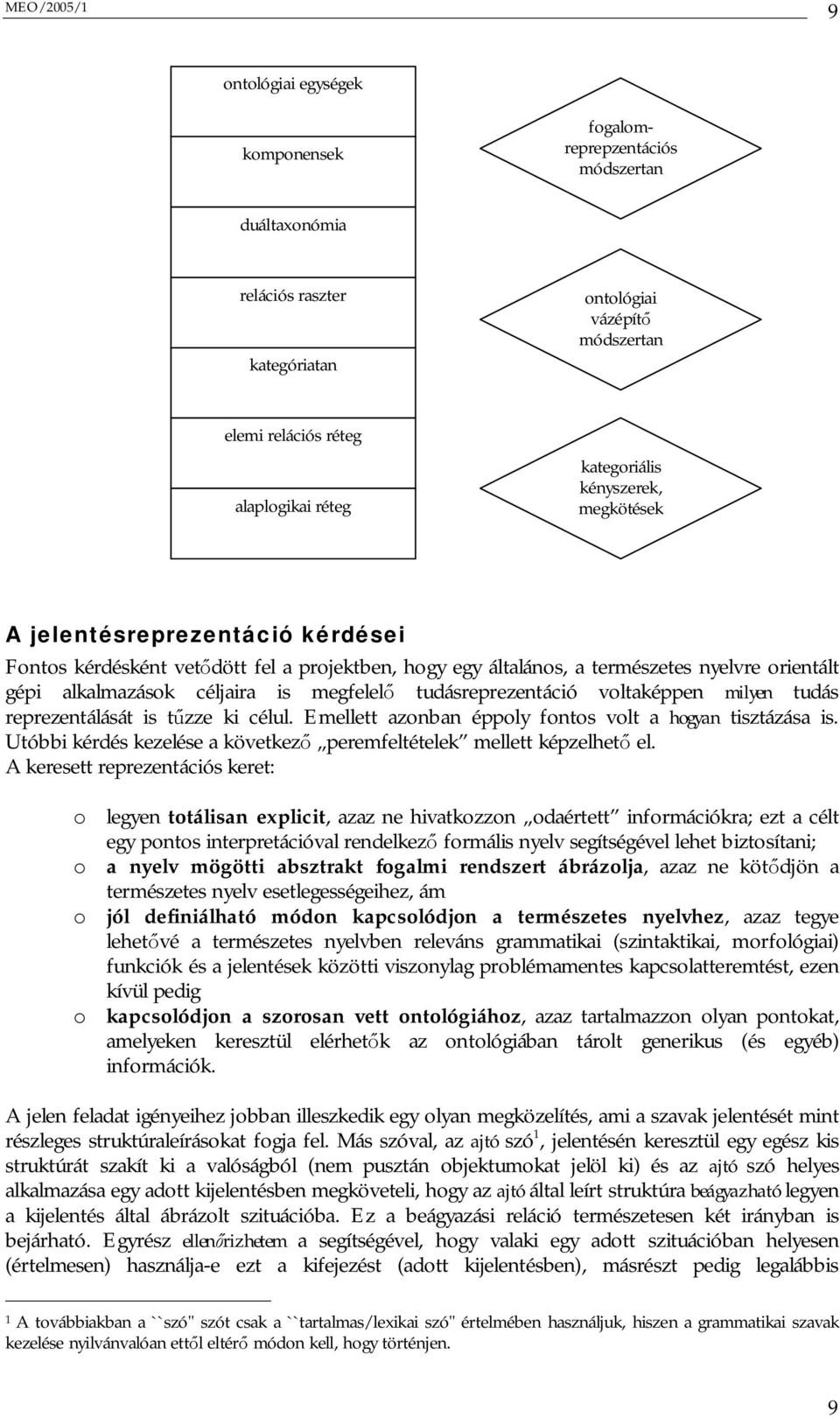 tudásreprezentáció voltaképpen milyen tudás reprezentálását is t zze ki célul. Emellett azonban éppoly fontos volt a hogyan tisztázása is.