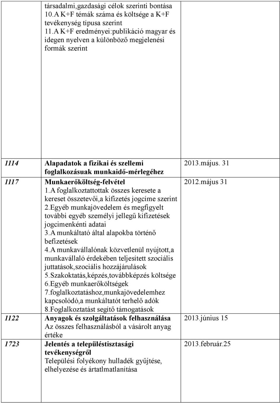 A foglalkoztattottak összes keresete a kereset összetevői,a kifizetés jogcíme szerint 2.Egyéb munkajövedelem és megfigyelt további egyéb személyi jellegű kifizetések jogcimenkénti adatai 3.