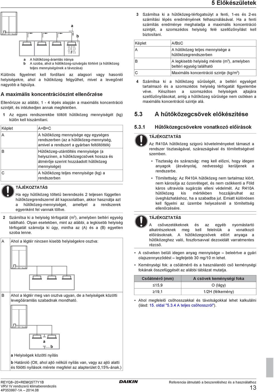 1 Az gys rnszrk töltött hűtőközg mnnyiségét (kg) külön kll kiszámítni.