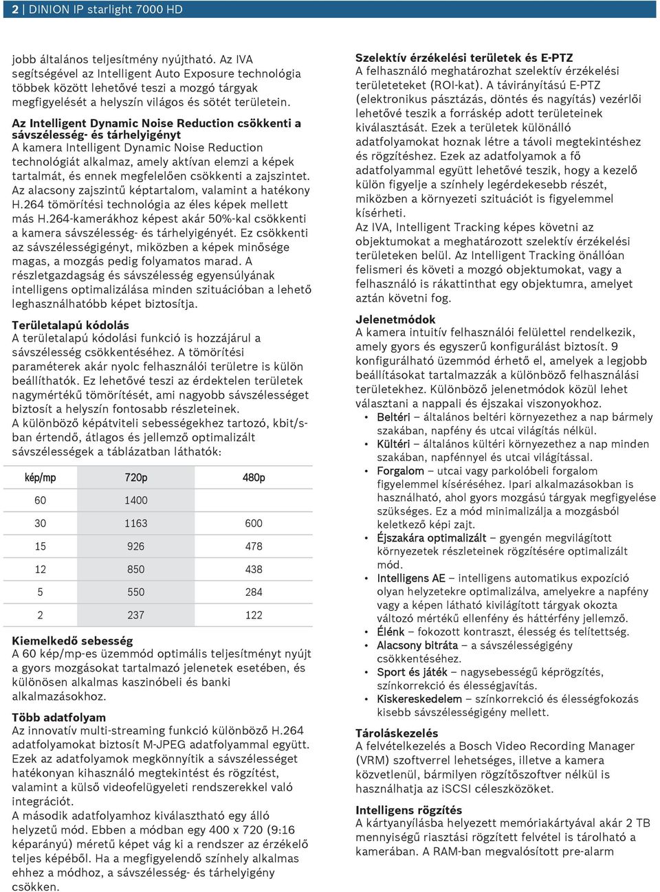 z Intelligent Dynamic Noise Redction csökkenti a sávszélesség- és tárhelyigényt kamera Intelligent Dynamic Noise Redction technológiát alkalmaz, amely aktívan elemzi a képek tartalmát, és ennek