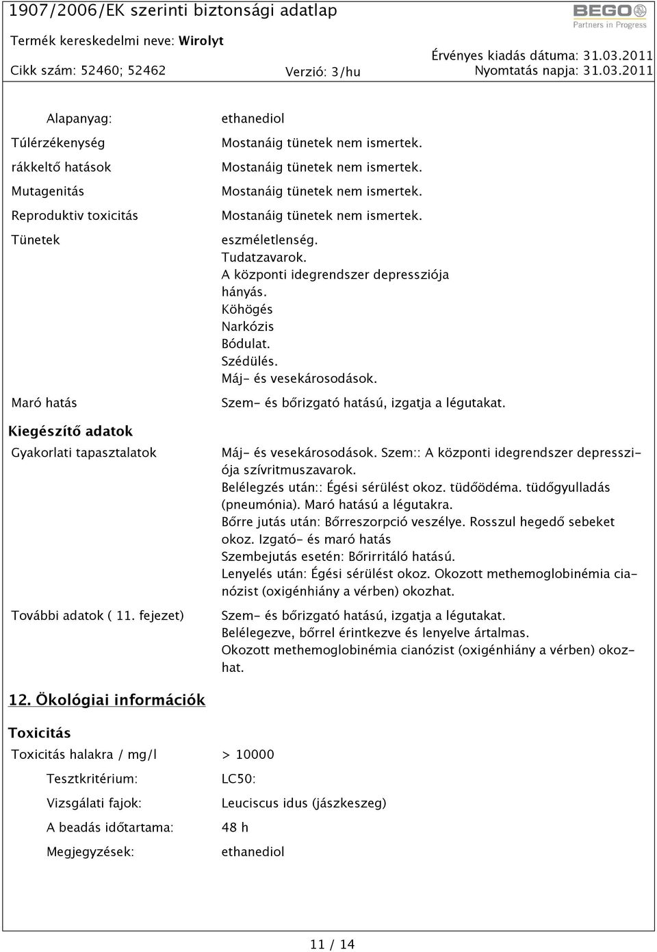 Szédülés. Máj- és vesekárosodások. Szem- és bőrizgató hatású, izgatja a légutakat. Máj- és vesekárosodások. Szem:: A központi idegrendszer depressziója szívritmuszavarok.