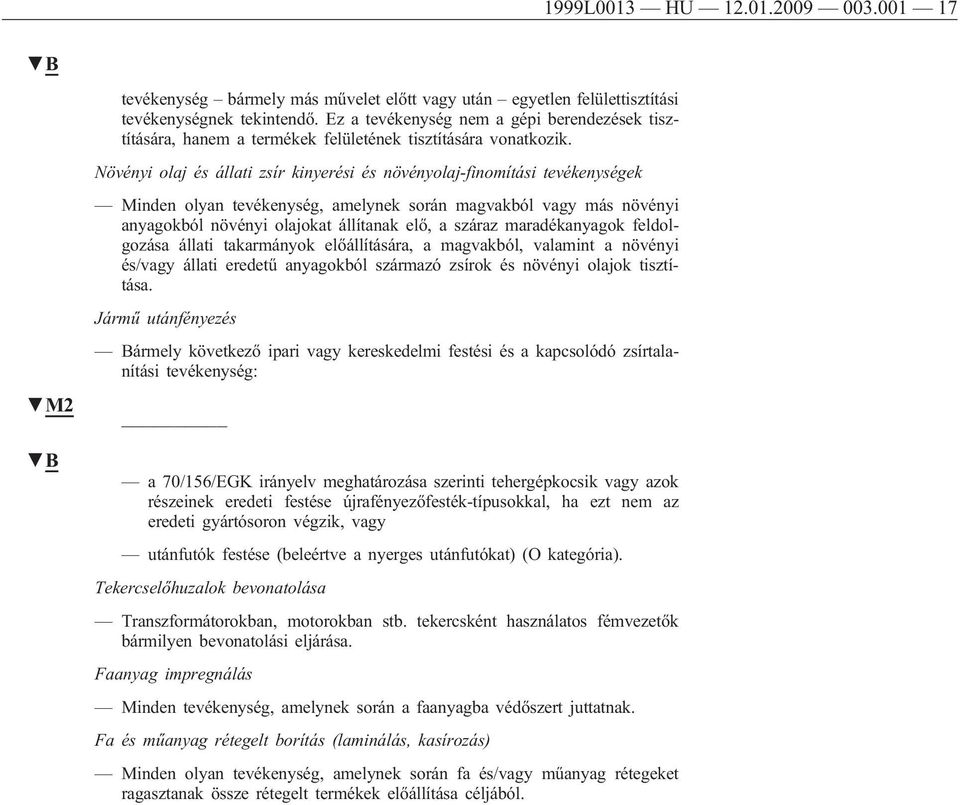 Növényi olaj és állati zsír kinyerési és növényolaj-finomítási tevékenységek Minden olyan tevékenység, amelynek során magvakból vagy más növényi anyagokból növényi olajokat állítanak elő, a száraz