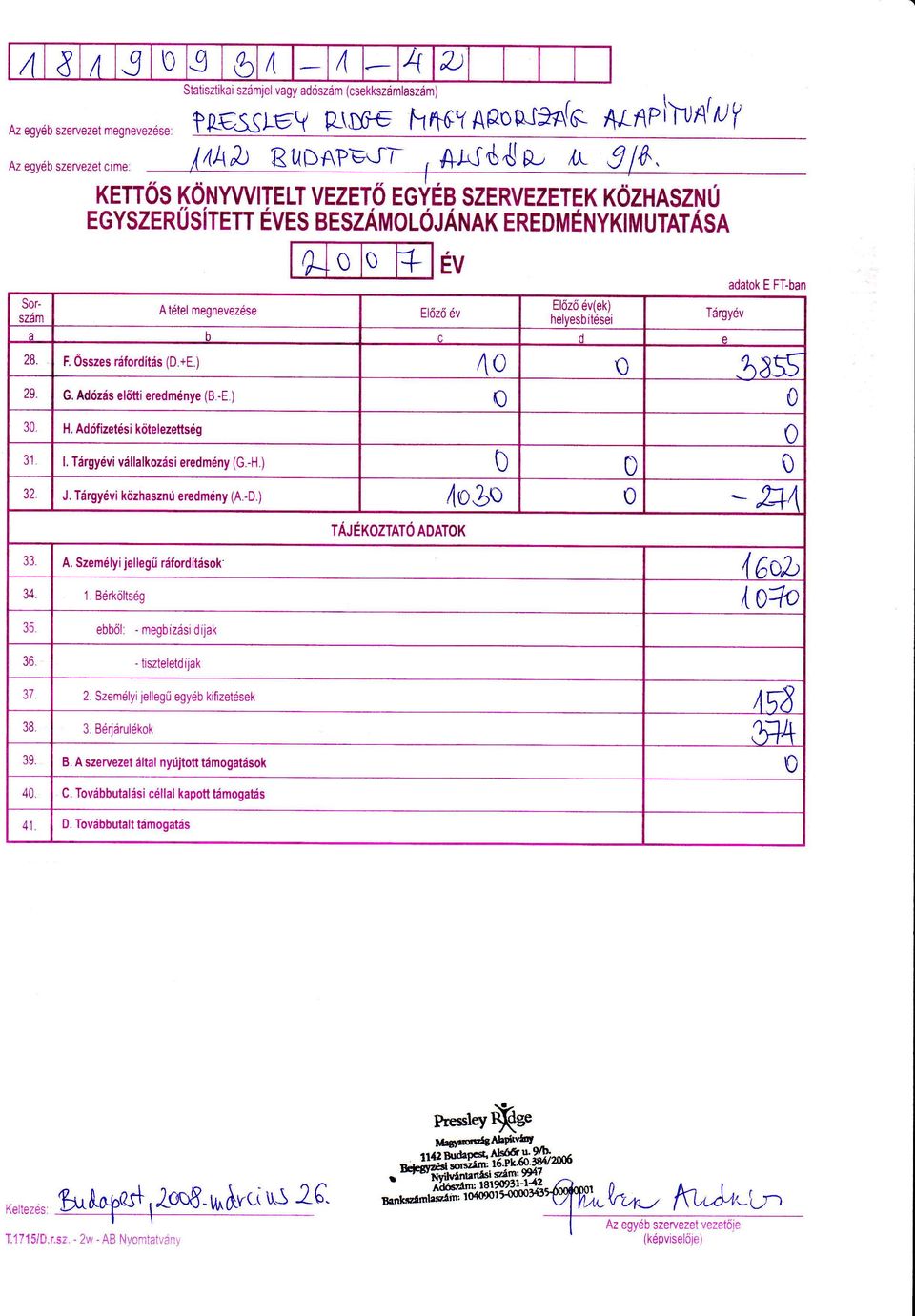 Osszes riiforditds ZJ Atdtel meonevezdse G. Adozds el6tti eredmdnye (B EV El6zri 6v E16z6 6v(ek) helvesbitdsei o n d p adatok E FT-ban Tdrgyev {D.+E.) 40 0 qjs -E ) o U 30 H.