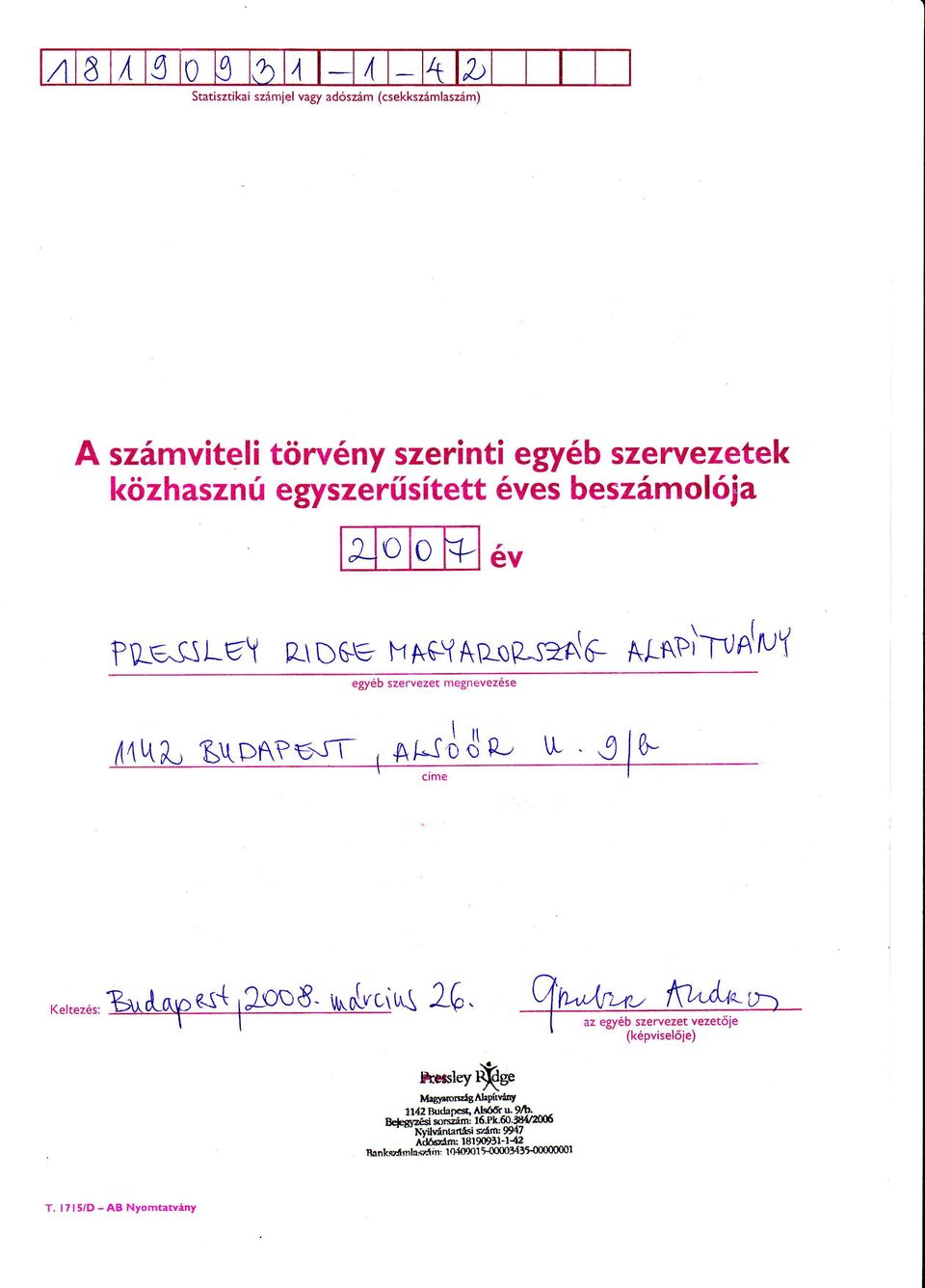 AL0R^S2AIG AtAP)TiJdpY egy6b szervezet megnevez6se tsupnev;lt Akr; { s, \e Kertez6s: B.l.d.-np t-s-( S' rncltcih\ 26.