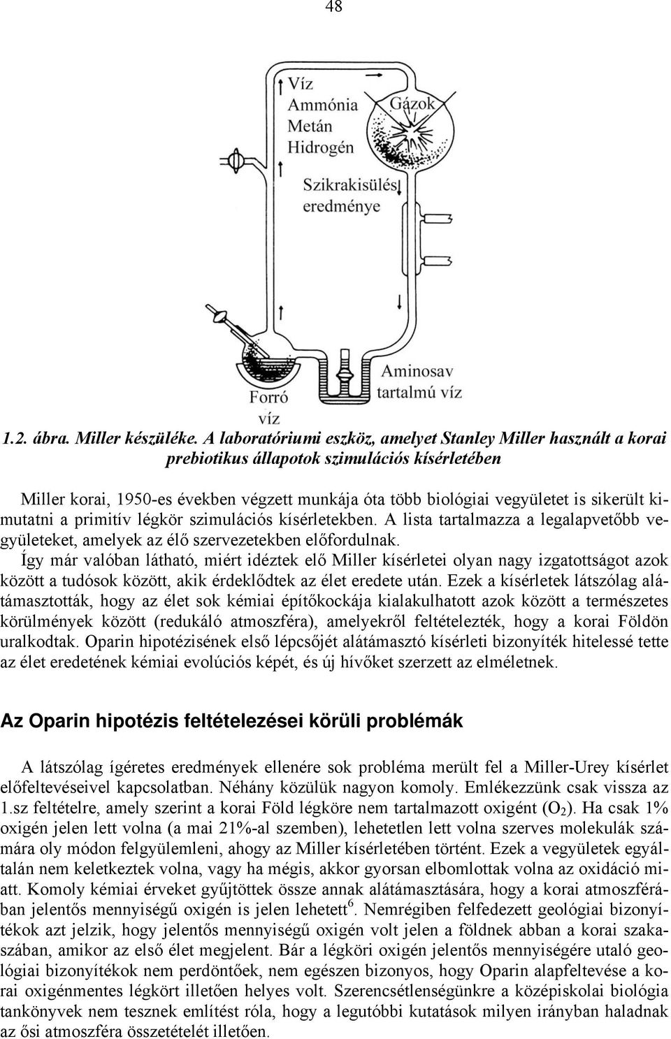 kimutatni a primitív légkör szimulációs kísérletekben. A lista tartalmazza a legalapvetőbb vegyületeket, amelyek az élő szervezetekben előfordulnak.