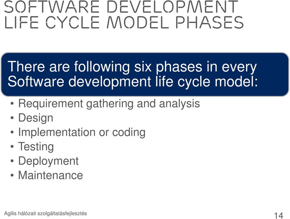 cycle model: Requirement gathering and analysis Design