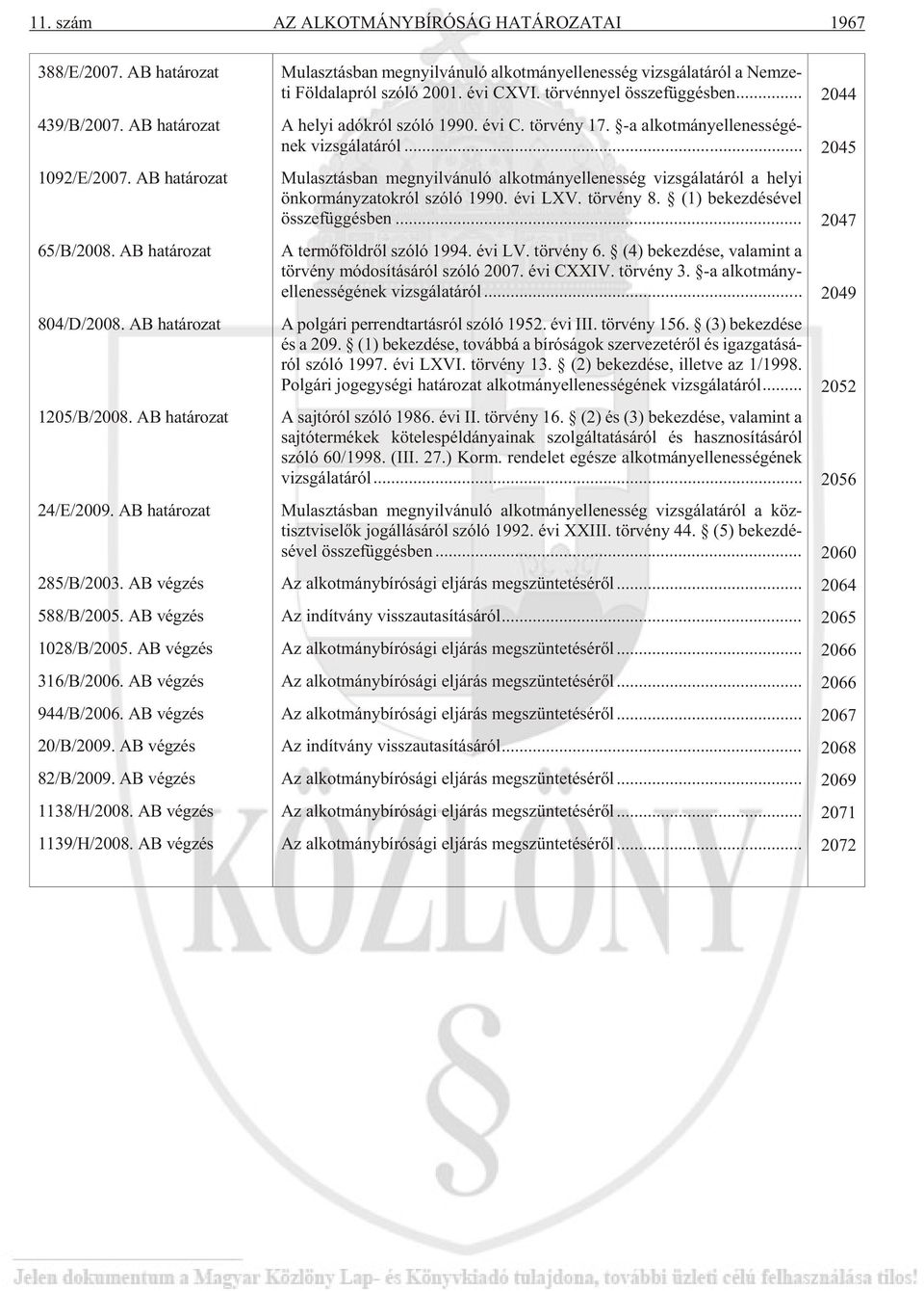 AB határozat Mu lasz tás ban meg nyil vá nu ló al kot mány el le nes ség vizs gá la tá ról a he lyi ön kor mány za tok ról szó ló 1990. évi LXV. tör vény 8. (1) be kez dé sé vel összefüggésben.