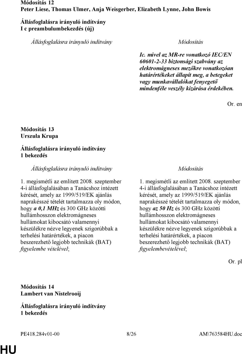 kizárása érdekében. 13 Urszula Krupa 1 bekezdés 1. megismétli az említett 2008.