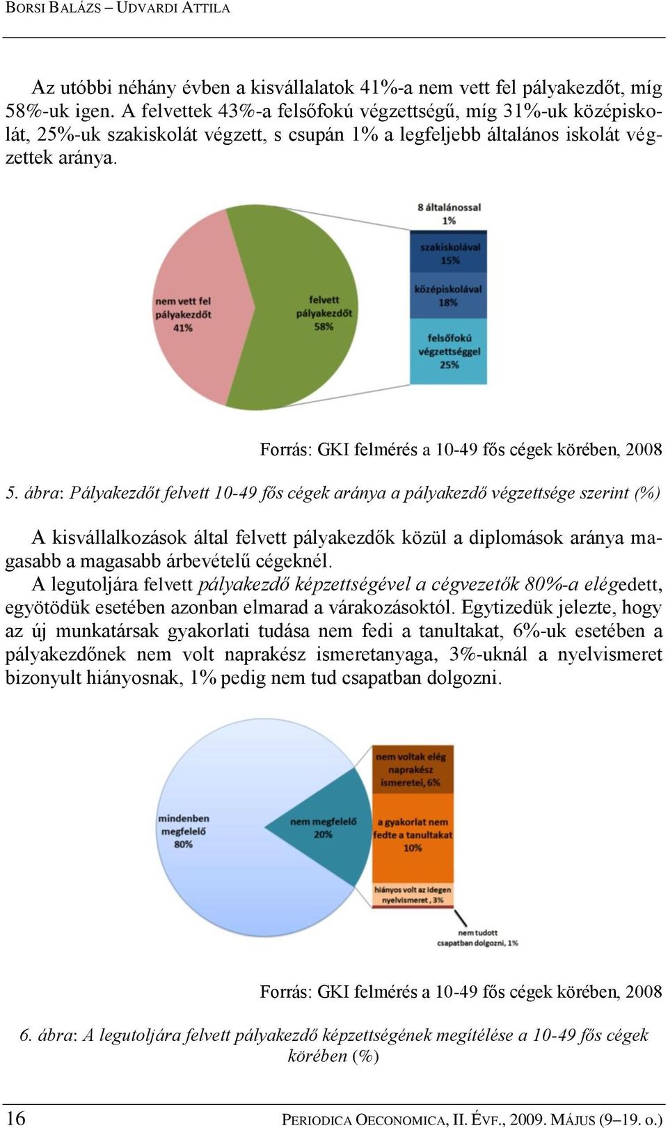 Forrás: GKI felmérés a 10-49 fős cégek körében, 2008 5.