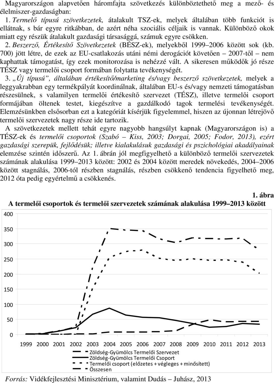 Különböző okok miatt egy részük átalakult gazdasági társasággá, számuk egyre csökken. 2. Beszerző, Értékesítő Szövetkezetek (BÉSZ-ek), melyekből 1999 2006 között sok (kb.