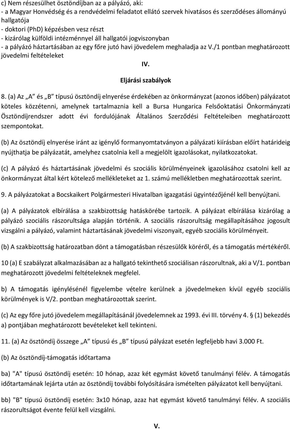 Eljárási szabályok 8.