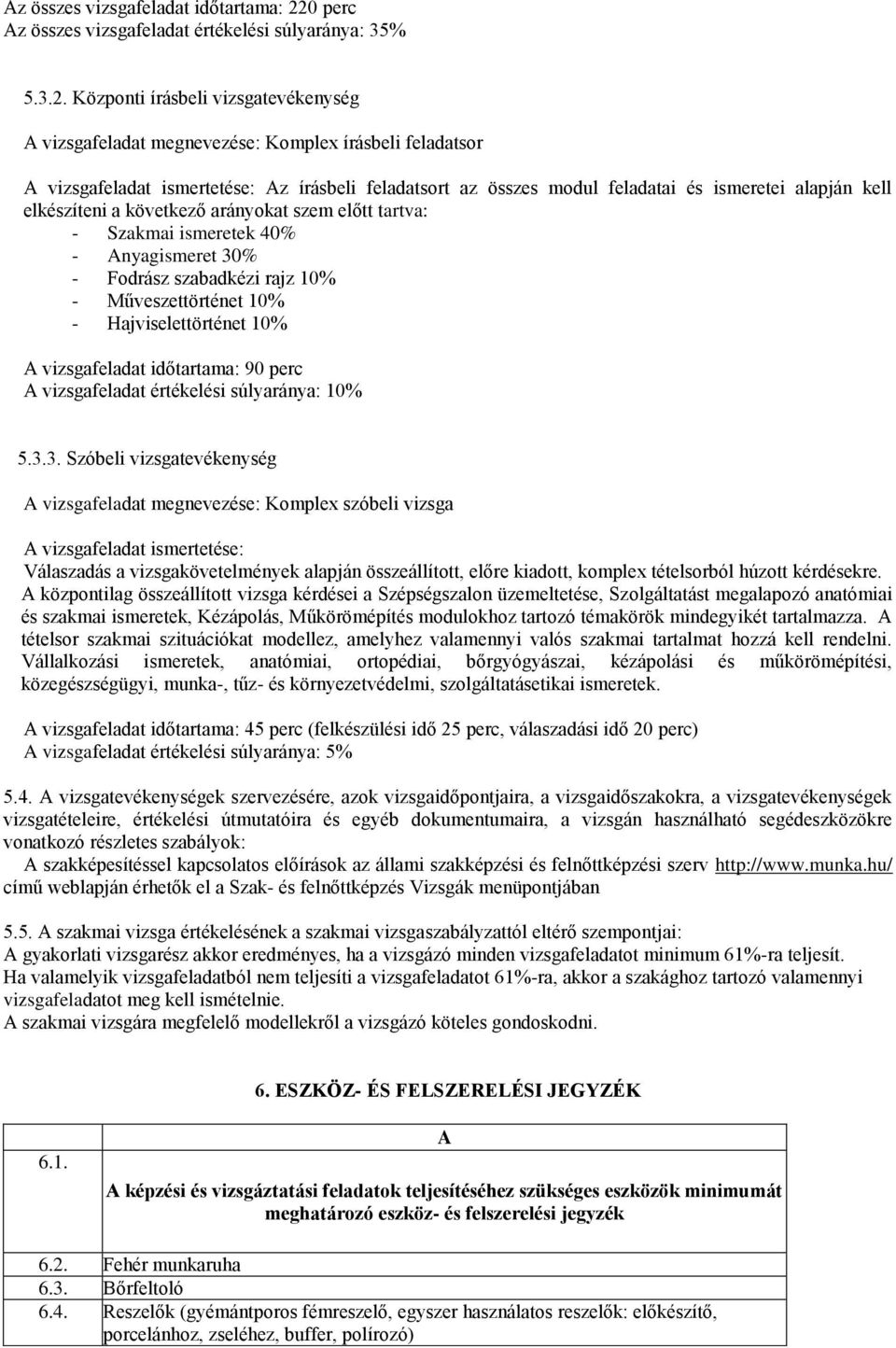 Központi írásbeli vizsgatevékenység A vizsgafeladat megnevezése: Komplex írásbeli feladatsor A vizsgafeladat ismertetése: Az írásbeli feladatsort az összes modul feladatai és ismeretei alapján kell