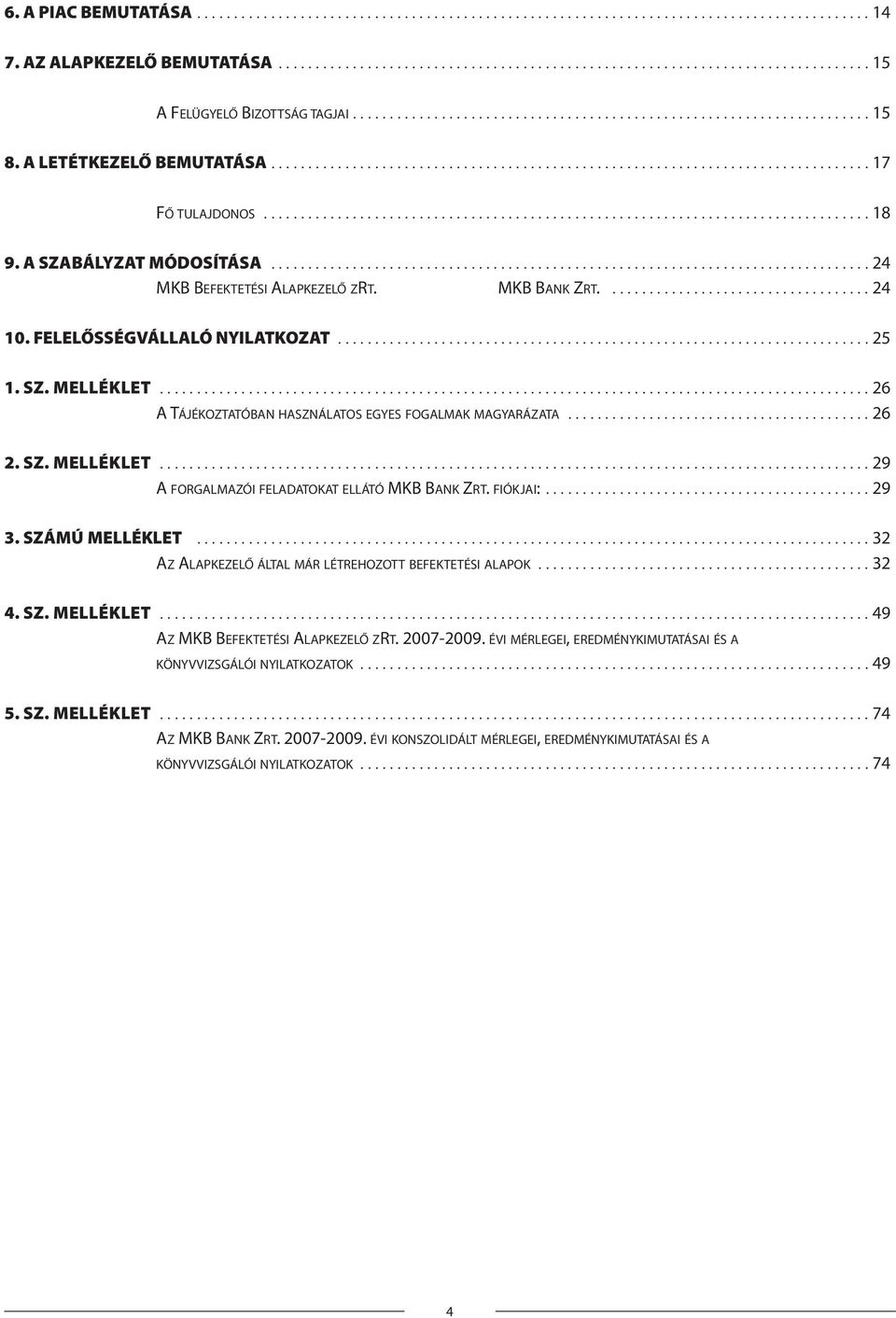 ................................................................................. 18 9. A SZABÁLYZAT MÓDOSÍTÁSA................................................................................. 24 MKB BEFEKTETÉSI ALAPKEZELŐ ZRT.