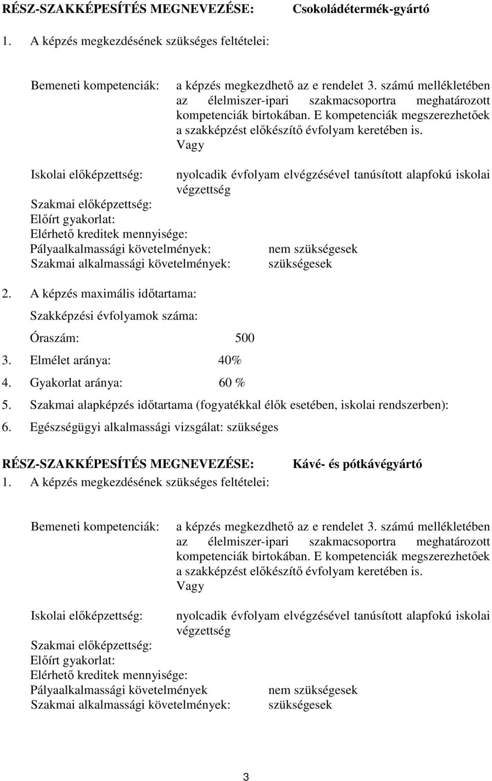 Vagy Iskolai előképzettség: nyolcadik évfolyam elvégzésével tanúsított alapfokú iskolai végzettség Szakmai előképzettség: Előírt gyakorlat: Elérhető kreditek mennyisége: Pályaalkalmassági