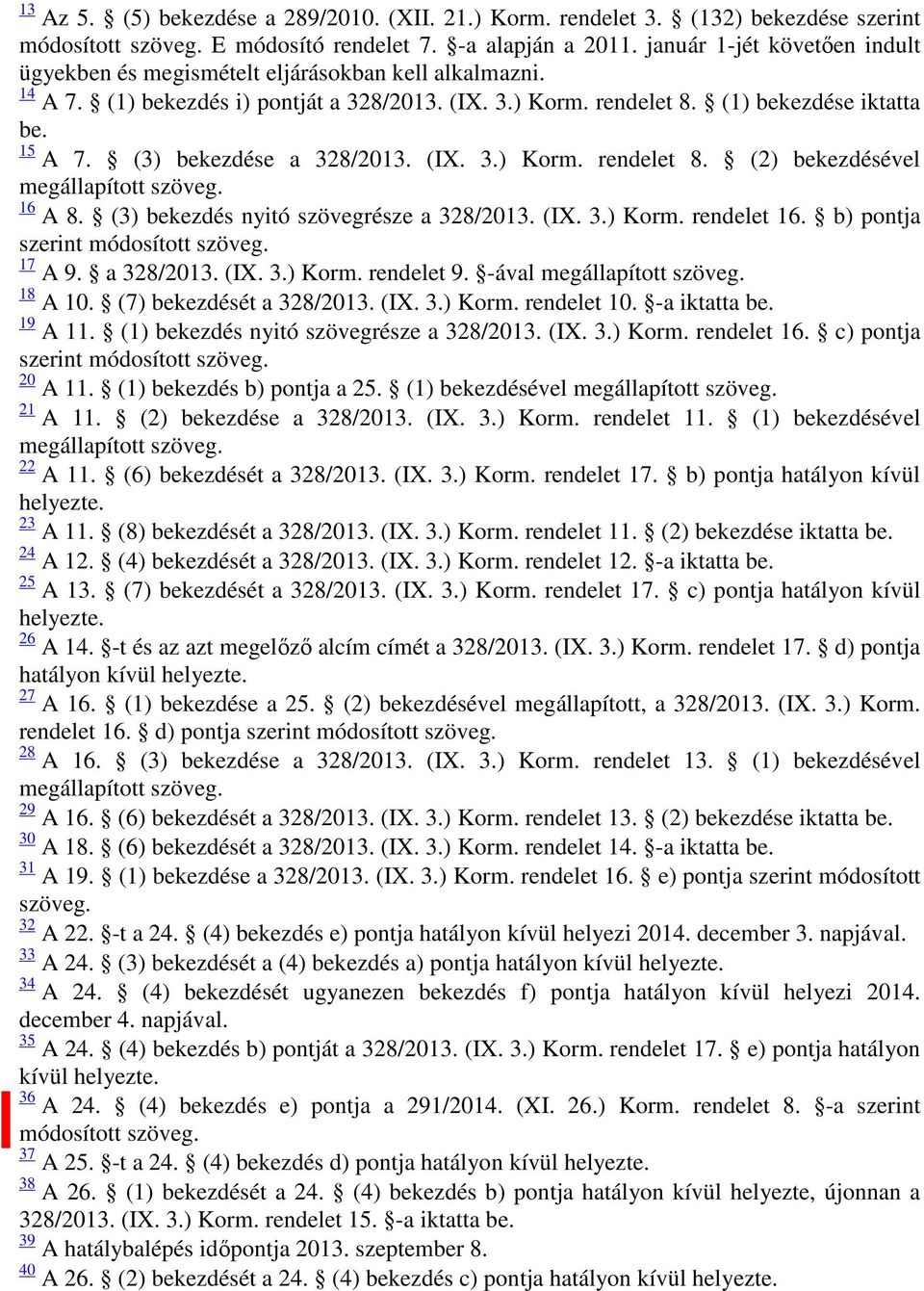 (3) bekezdése a 328/2013. (IX. 3.) Korm. rendelet 8. (2) bekezdésével megállapított szöveg. 16 A 8. (3) bekezdés nyitó szövegrésze a 328/2013. (IX. 3.) Korm. rendelet 16.